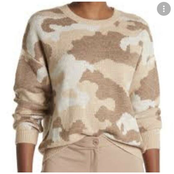 Lucky Brand Sweaters - Lucky Brand Neutral Camu Crew Neck sweater Beige Blend Women's sz Medium